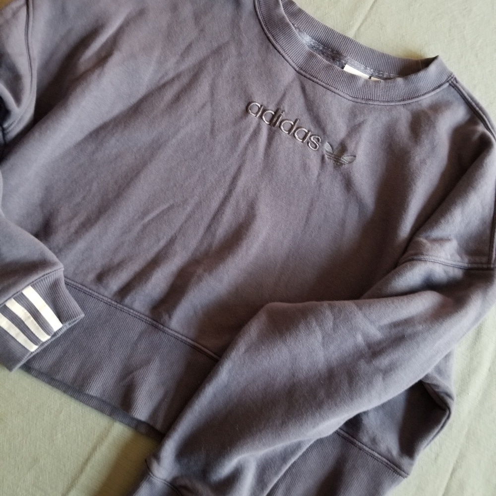 Adidas plum crop crew sweatshirt large